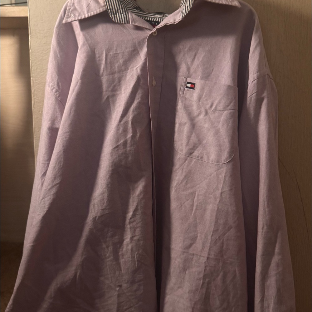 Tommy Hilfiger Striped Navy and White Shirt